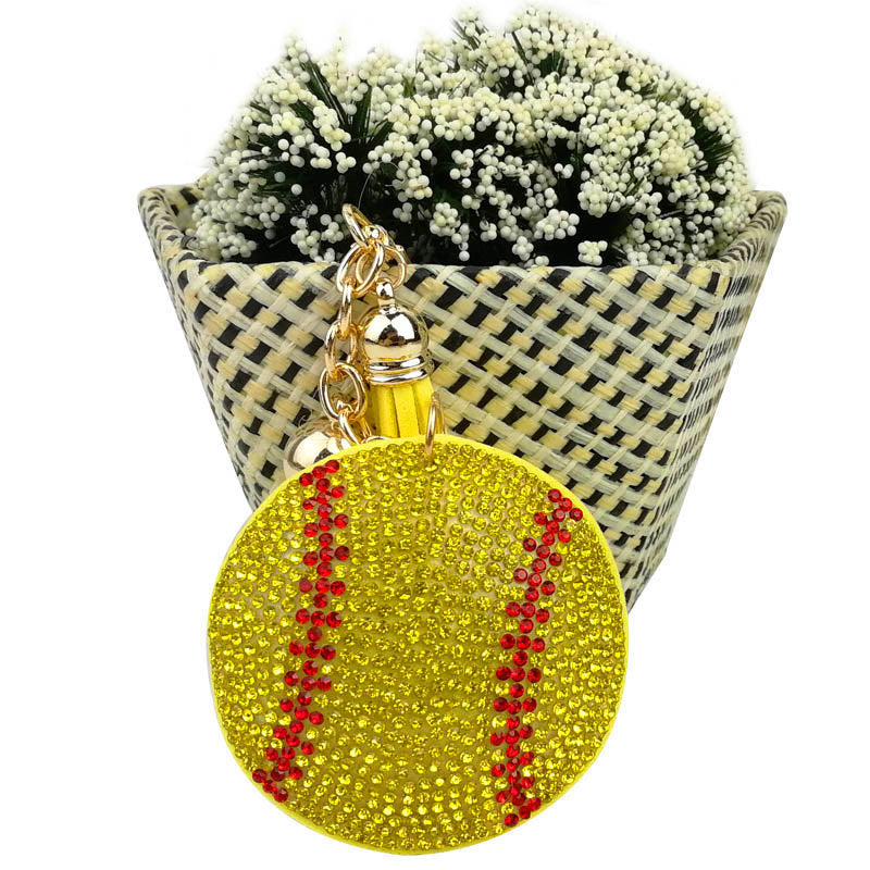 Wholesale Creative diamond baseball keychain